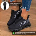 Orthopedic Mesh Athletic Sneakers - Flame Pattern & Blade Sole
