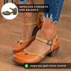 Orthopedic Leather Color-Block Mary Janes - Cutout Pattern & Dual-Buckle