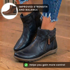 Orthopedic Leather Ankle Boots - Dual Side Zip Comfort Sole