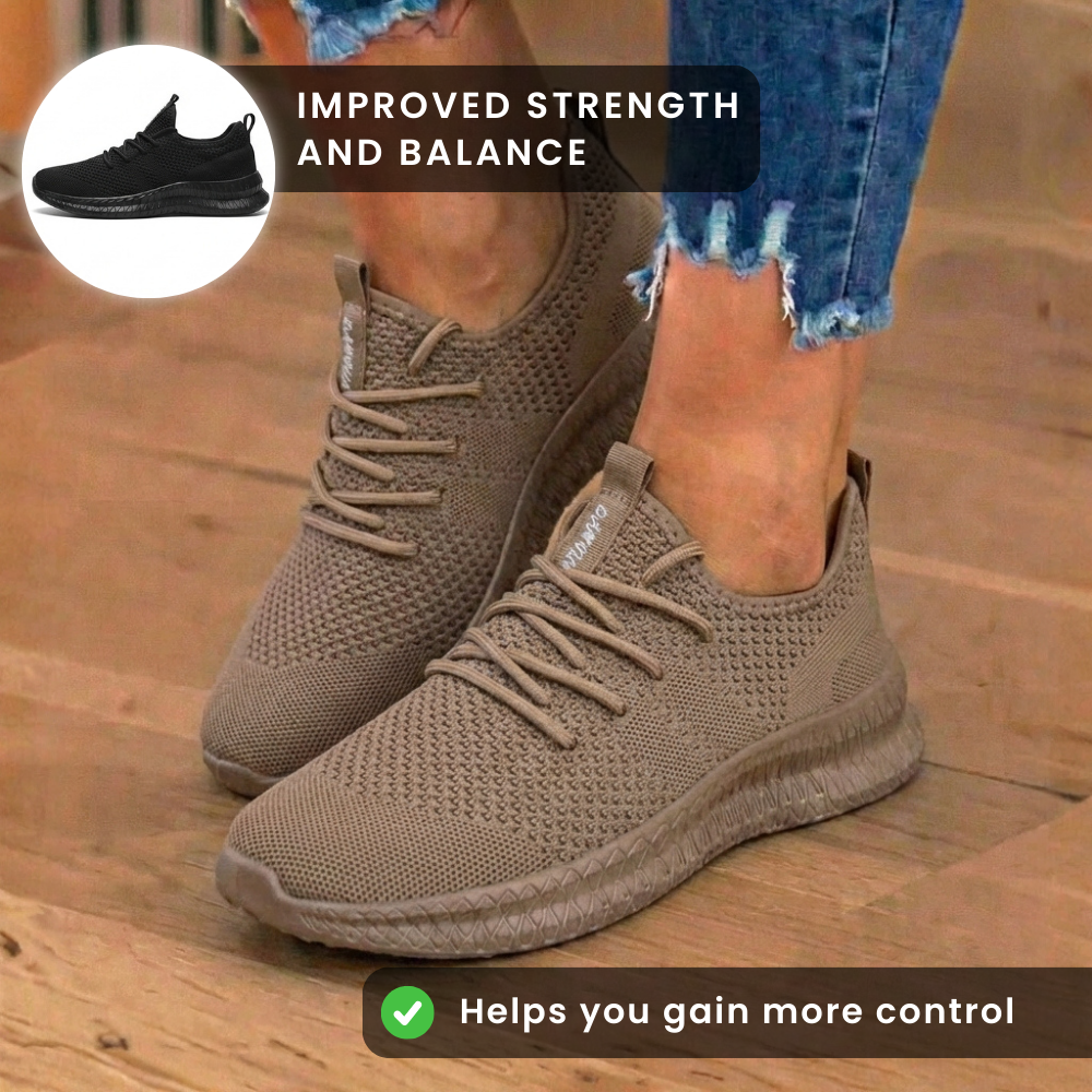 Orthopedic Knit Athletic Sneakers - Sock-Fit Construction & Textured Sole