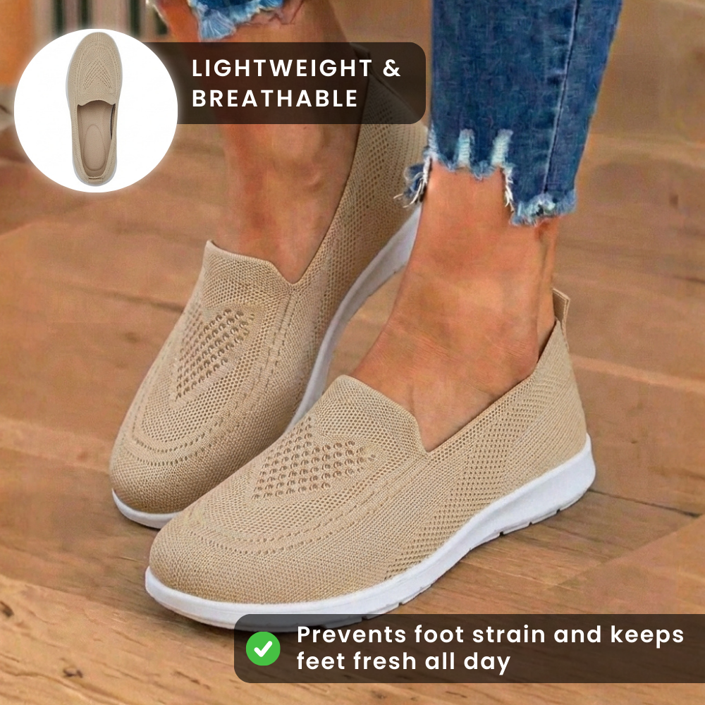 Orthopedic Mesh Slip-On Loafers - Breathable Knit Upper & Lightweight Sole