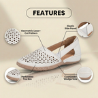 Orthopedic Leather Slip-On Loafers - Geometric Laser-Cut Pattern