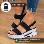 Orthopedic Sport Platform Sandals - Elastic Strap & Contrast Sole