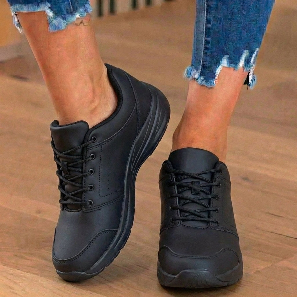 Orthopedic Synthetic Athletic Sneakers - Wide Toe Box & Rubber Sole