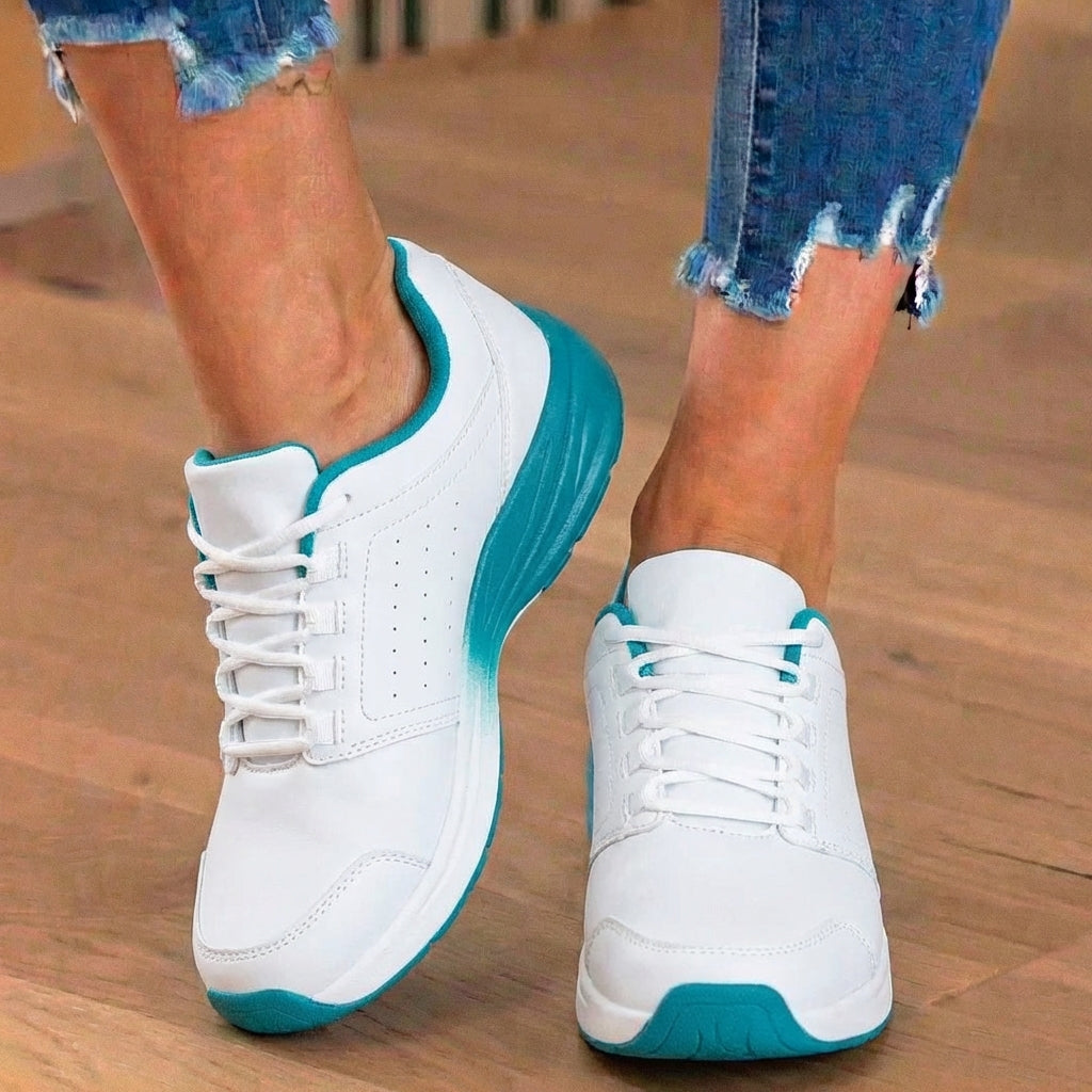 Orthopedic Synthetic Athletic Sneakers - Wide Toe Box & Rubber Sole