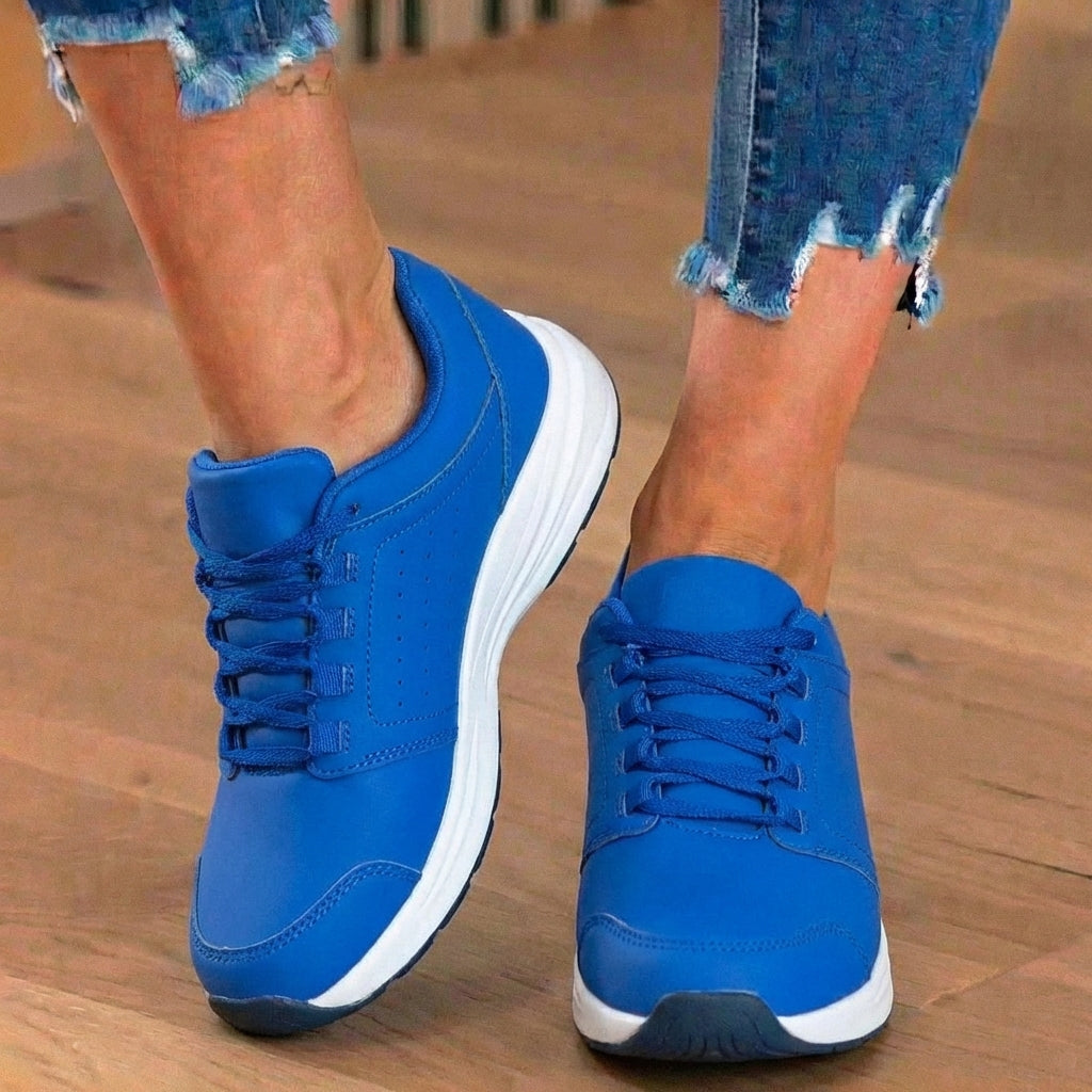 Orthopedic Synthetic Athletic Sneakers - Wide Toe Box & Rubber Sole