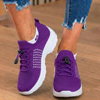 Orthopedic Knit High-Top Sneakers - Quick-Lace System & Rocker Sole