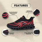 Orthopedic Mesh Athletic Sneakers - Flame Pattern & Blade Sole