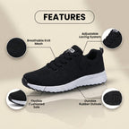 Orthopedic Mesh Running Sneakers - Breathable Knit Pattern & Contrast Trim