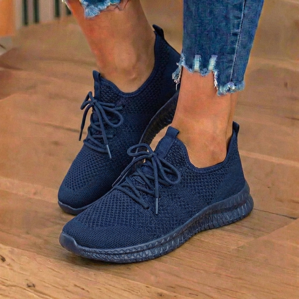 Orthopedic Knit Athletic Sneakers - Sock-Fit Construction & Textured Sole