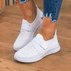 Orthopedic Knit Slip-On Sneakers - Rhinestone Embellished & Adjustable Strap*