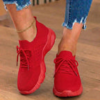 Orthopedic Knit High-Top Sneakers - Lace-Up Closure & Sock-Fit Collar*