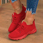 Orthopedic Knit High-Top Sneakers - Lace-Up Closure & Sock-Fit Collar*