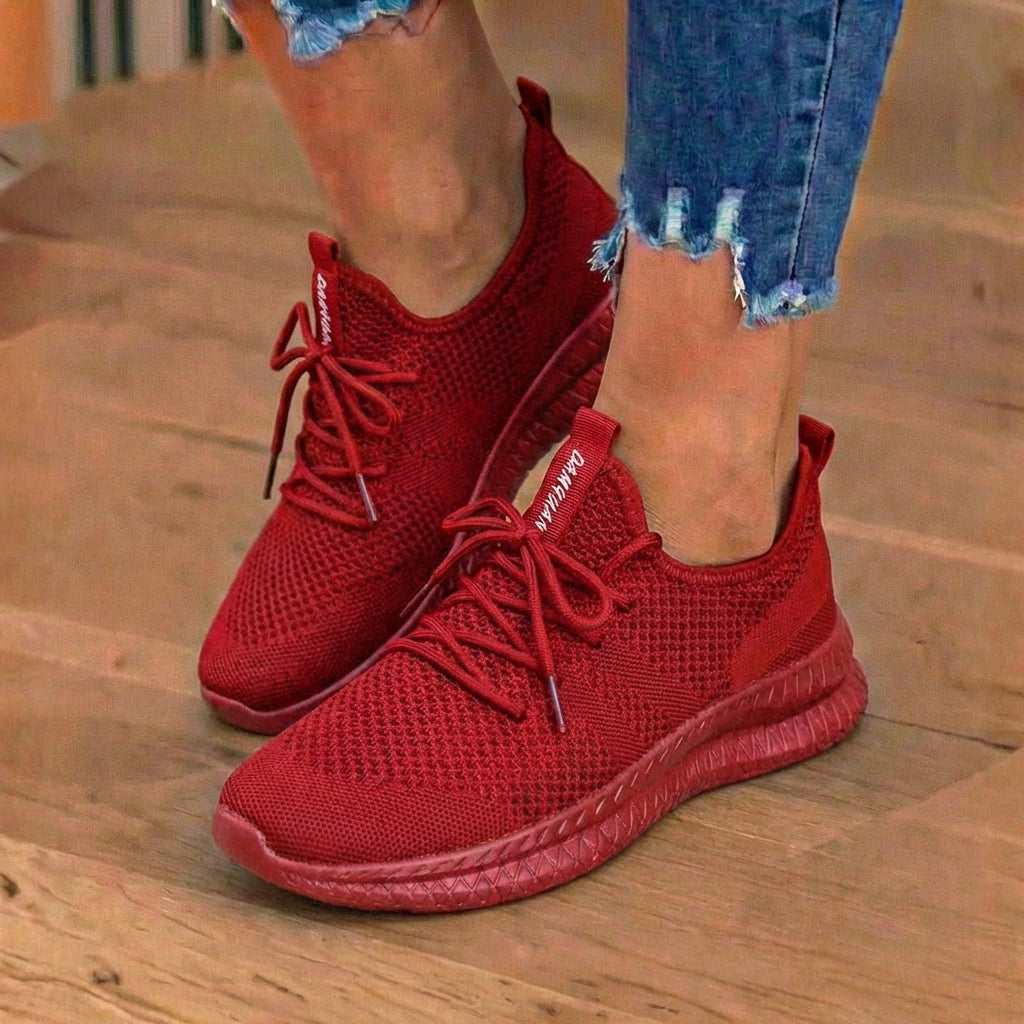 Orthopedic Knit Athletic Sneakers - Sock-Fit Construction & Textured Sole