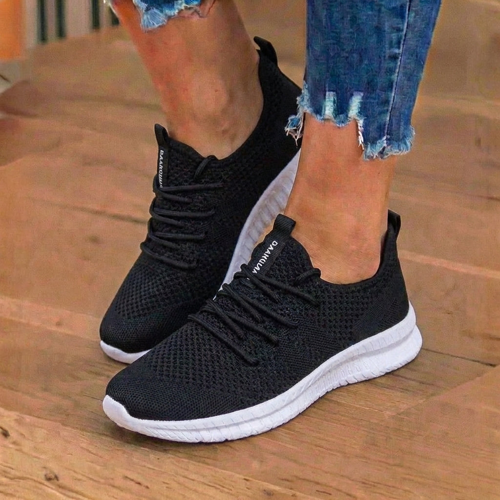 Orthopedic Knit Athletic Sneakers - Sock-Fit Construction & Textured Sole