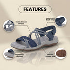 Orthopedic Woven Sandals - Braided Strappy Design & Textured Multi-Band Support