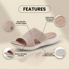 Orthopedic Knit Slide Sandals - Wide Cutout Band Design & Breathable Mesh Construction