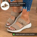 Orthopedic Canvas Sandals - Double Strap Buckle Design & Contoured Footbed