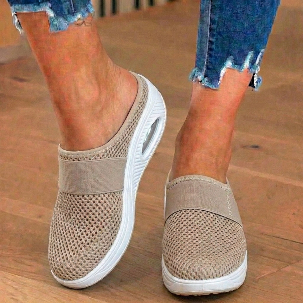 Orthopedic Mesh Air-Cushion Slip-On Mules - Breathable Rocker Sole