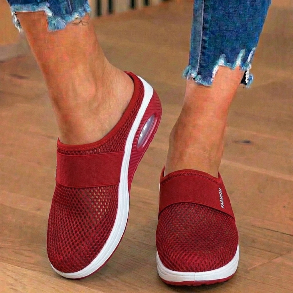 Orthopedic Mesh Air-Cushion Slip-On Mules - Breathable Rocker Sole