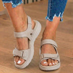 Orthopedic Leather Sport Sandals - Double Buckle Adjustable Straps