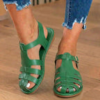 Orthopedic Leather Fisherman Sandals - Multi-Strap Buckle Closure