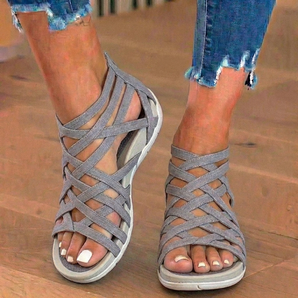 Orthopedic Gladiator Sandals - Multi-Strap Ankle Design