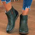 Orthopedic Leather Ankle Boots - Dual Side Zip Comfort Sole